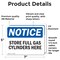 Signmission Store Full Gas Cylinders Here OSHA Notice Sign, Vinyl Decal, 7in W x 5in L, 2PK OS-2PACK-NS-D-57-L-16631 - alternate 4